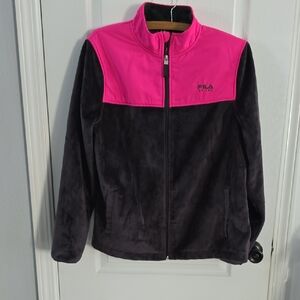 Fila Hot Pink and Black Fleece Jacket